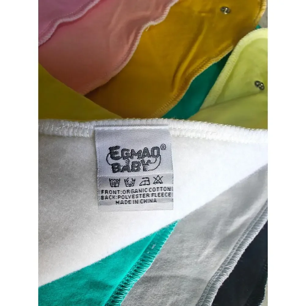 EGMAO BABY Bandana Drool Bibs Lot of 8 - Organic Cotton & Fleece Back NWOT